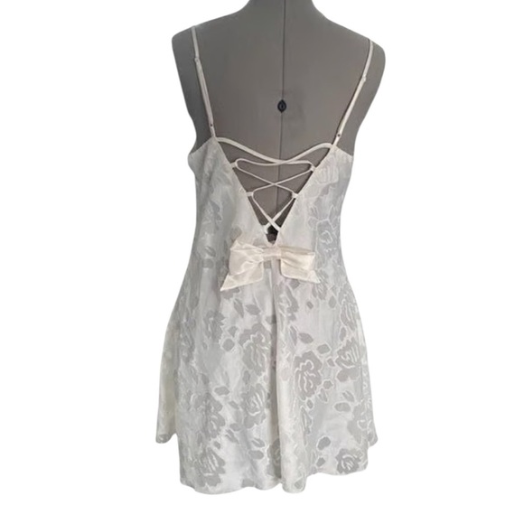 Victoria's Secret VTG 80s/90s Gold Label Slip Dress Lingerie Lace Bow Coquette - Picture 15 of 16